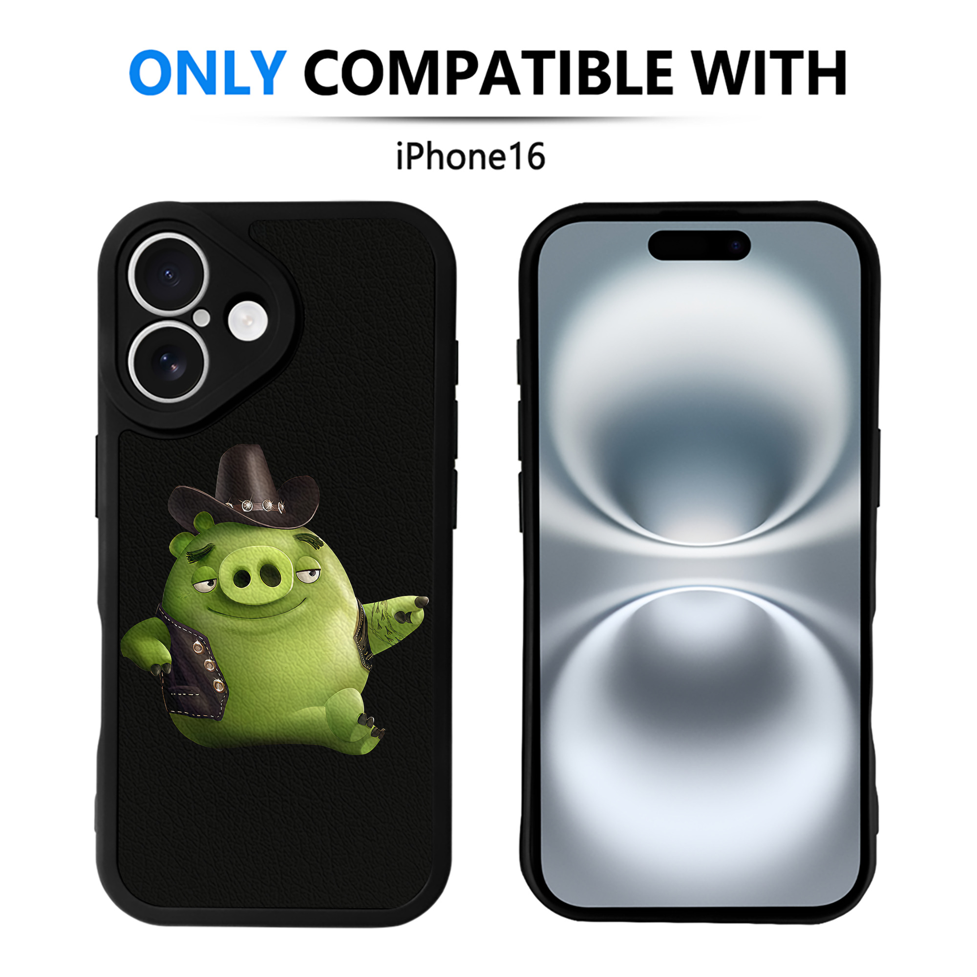 （画像用） Angry Birds アングリーバード 【iPhone 16シリーズ対応】シリコンスマホケース（レザー調） 材質：シリコン